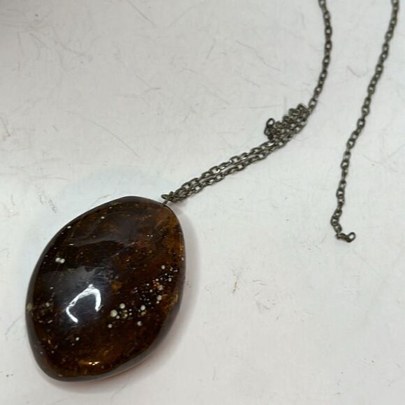 Large genuine Dark Baltic Amber Pendant 2” Bohemian Natural Gemstone Piece - Picture 1 of 6